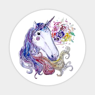 Floral Unicorn Magnet